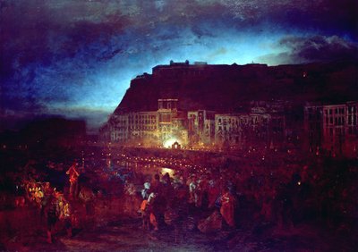 Festival of St. Lucia in Naples by Oswald Achenbach